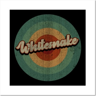 Circle Retro Vintage Whitesnake Posters and Art